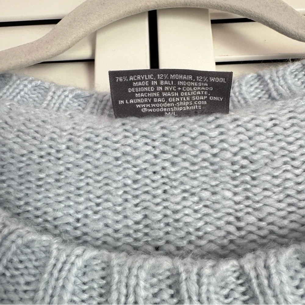 Wooden Ships Tomboy Slouchy Blue Crewneck Sweater Lightweight Size M/L
